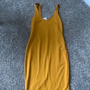 Mustard midi dress